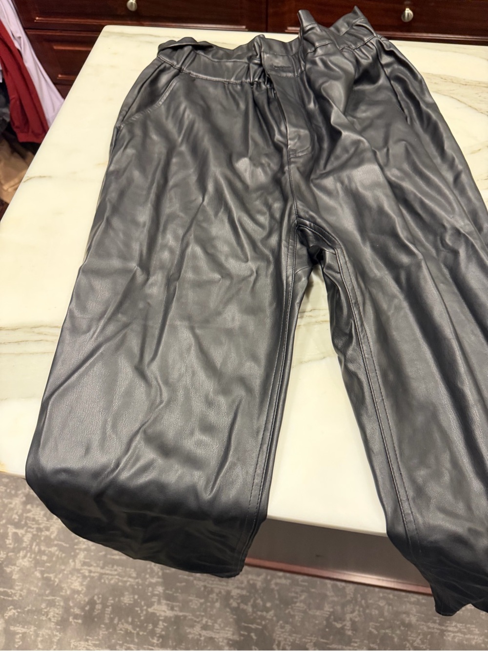Zara Black Faux Leather Pants